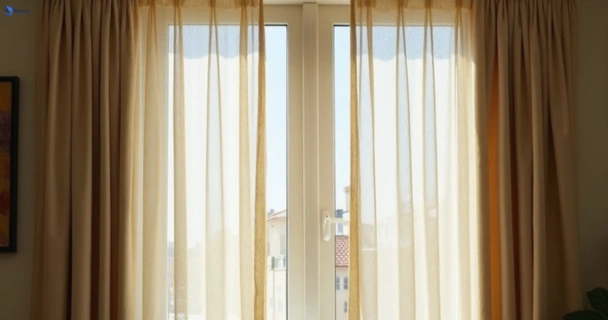 Dull dusty drapes in north-narrabeen-nsw before professional cleaning